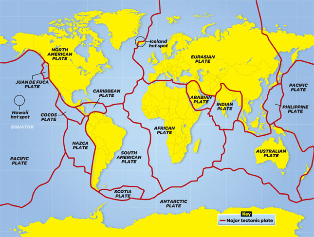 Tectonic plates map